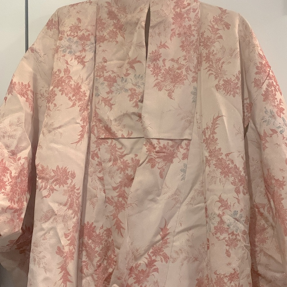 Japanese Kimono in Pink and Silver